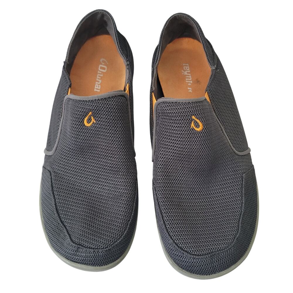 OluKai Size 8 Nohea Mesh Men's Slip On Sneakers Lightweight Breathable Gray